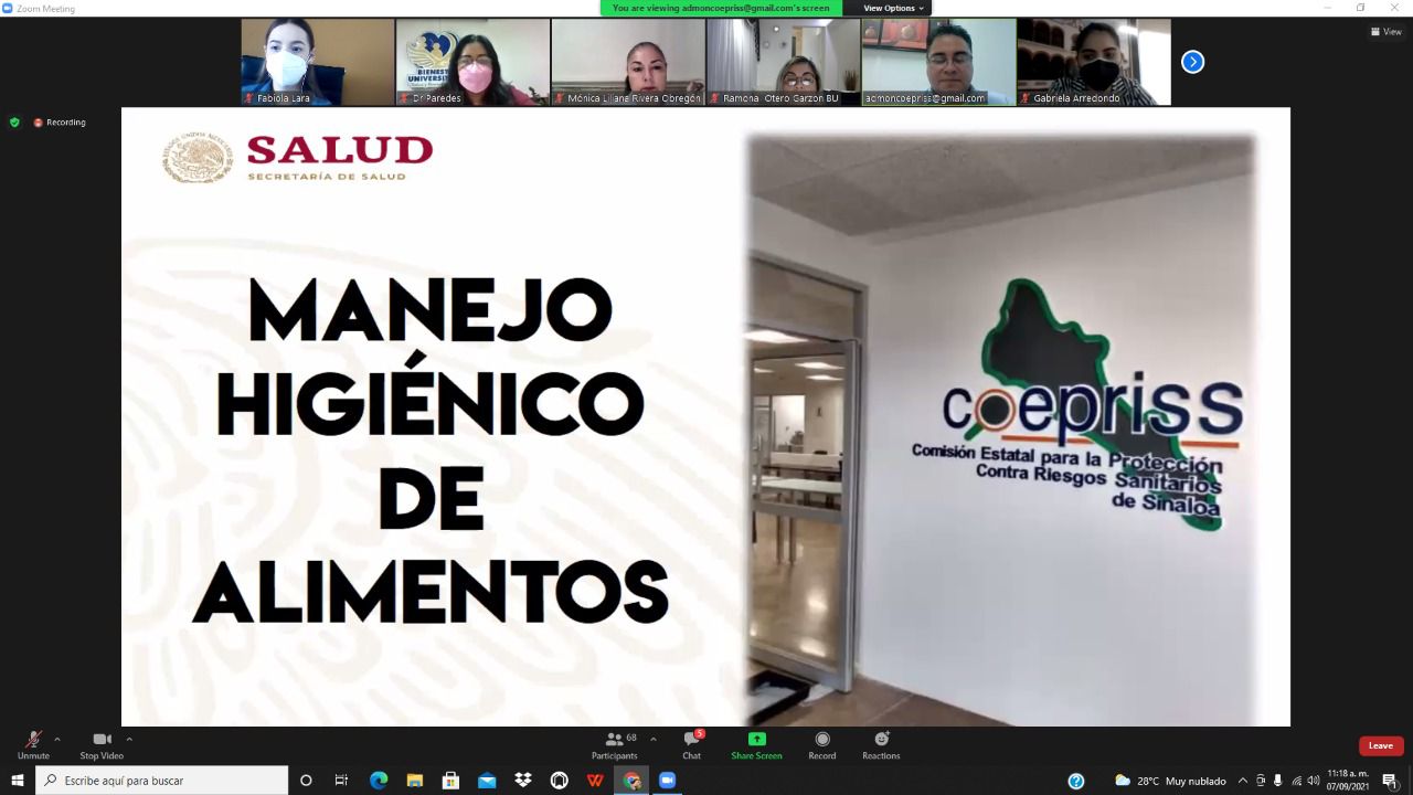 Coepriss imparte cursos sobre manejo higiénico de alimentos en la UAS
