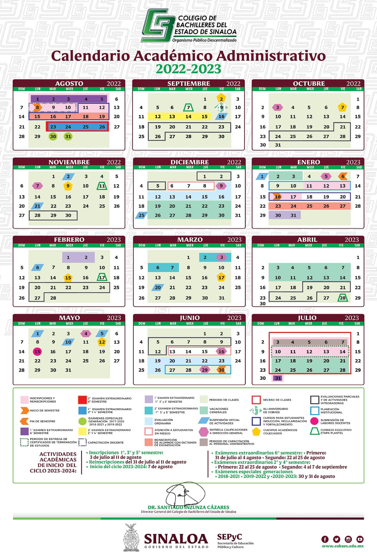 Calendario escolar 2025 cobao 6