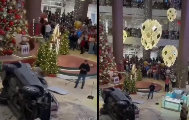 VIDEO: Captan momento exacto en el que un auto cae de un cuarto piso ...