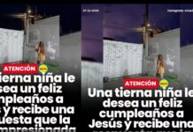 Niña le desea feliz cumpleaños a Jesús y recibe una señal en el cielo