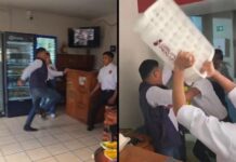 Campal en Oaxaca; clientes y meseros de restaurante se dieron hasta para llevar | VIDEO