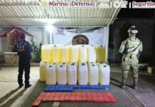 Aseguran cocaína, armas y combustible en operativo en Chiapas