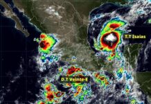 México en alerta por la presencia simultánea de tres ciclones